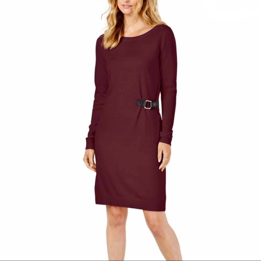 NEW MICHAEL MICHAEL KORS BUCKLE SWEATER DRESS